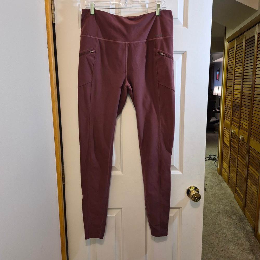 Eddie Bauer Womens Trail Tight Leggings Plum Burgundy High Rise Size TL Tall‎